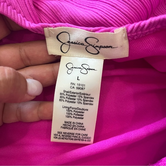 Jessica Simpson One Piece Low Back Magenta Size L - Picture 4 of 4